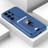 Mobizang Bisen Back Cover for Samsung Galaxy S25 Ultra | Inbuilt Camera Slider Ring Stand and Card Pocket Shockproof Slim Bumper Back Case (Blue)