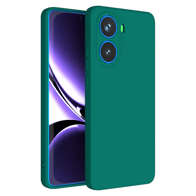 Mobizang Matte Protective Lens Flexible Back Cover for Poco X7 Pro 5G | Slim Silicone with Soft Lining Shockproof Full Body Bumper Case (Green)