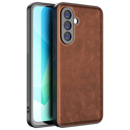 Mobizang Tux Leather Back Cover for Samsung Galaxy A36 | Slim Shockproof Camera Protection Bumper Case (Brown)
