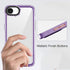 Mobizang Warrior Acrylic Clear Back Cover For Apple iPhone 16E | Slim Shockproof [Military Grade Protection] Hybrid Bumper Case (Purple Sides)