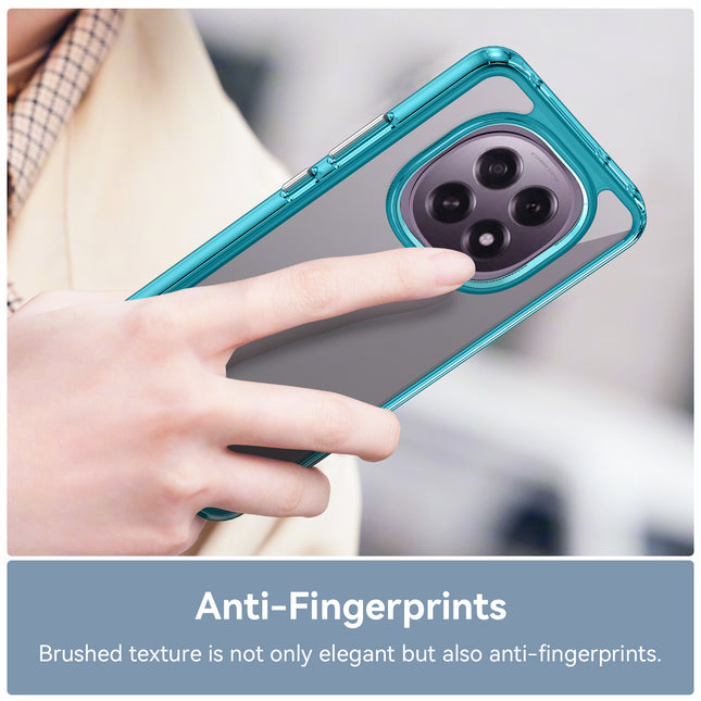 Mobizang Unicorn Acrylic Clear Back Cover For Oppo F29 PRO 5G | Slim Shockproof [Military Grade Protection] Hybrid Bumper Case (Blue Sides)