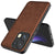 Mobizang Tux Leather Back Cover for Oppo Reno 13 Pro | Slim Shockproof Camera Protection Bumper Case (Brown)