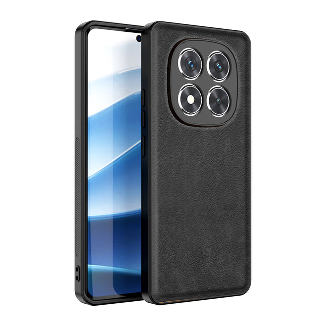 Mobizang Tux Leather Back Cover for Redmi Note 14 Pro (5G) | Slim Shockproof Camera Protection Bumper Case (Black)