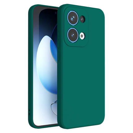 Mobizang Matte Protective Lens Flexible Back Cover for Oppo Reno 13 5G | Slim Silicone with Soft Lining Shockproof Full Body Bumper Case (Green)