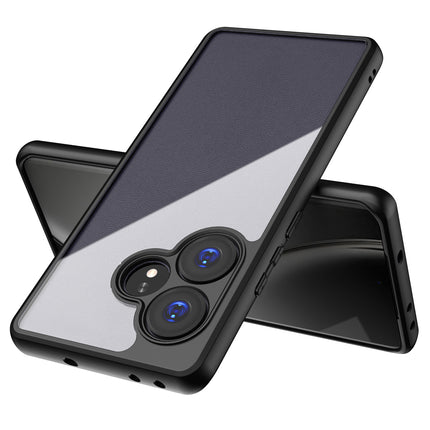 Mobizang Hawkeye Clear Back Cover for Realme GT 6 / GT 6T | Camera Lens Protector Shockproof Slim Clear Case Cover (Black)
