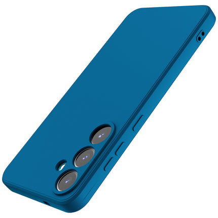 Mobizang Matte Protective Lens Flexible Back Cover for Samsung Galaxy S25 Plus | Slim Silicone with Soft Lining Shockproof Full Body Bumper Case (Blue)