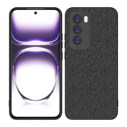 Mobizang Soft Full Fabric Protective Back Case Cover for Oppo Reno 12 Pro (5G) | Shockproof Slim Hard Anti Slip Back Case (Black)