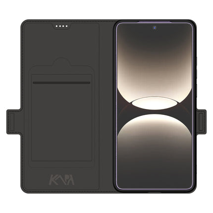 Mobizang Noble Slim Magnetic Leather Flip Case Cover for Realme GT 7 PRO | Card Holder Stand Flip Wallet Case (Black)