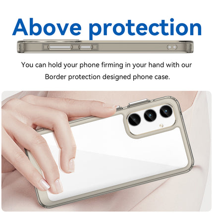 Mobizang Unicorn Acrylic Clear Back Cover For Samsung Galaxy A35 (5G) | Slim Shockproof [Military Grade Protection] Hybrid Bumper Case (Grey Sides)