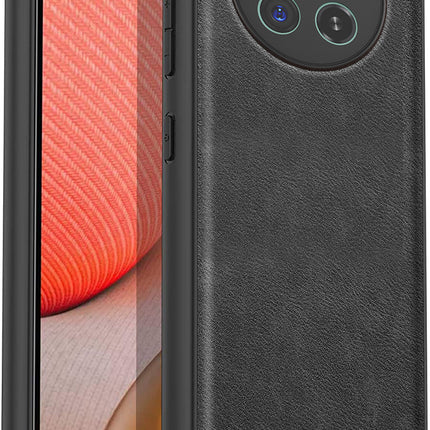 Kapa Tux Leather Back Cover for Realme 12 PRO / 12 PRO PLUS | Slim Shockproof Camera Protection Bumper Case (Black)