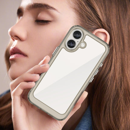 Mobizang Unicorn Acrylic Clear Back Cover For Apple iPhone 16 | Slim Shockproof [Military Grade Protection] Hybrid Bumper Case (Grey Sides)