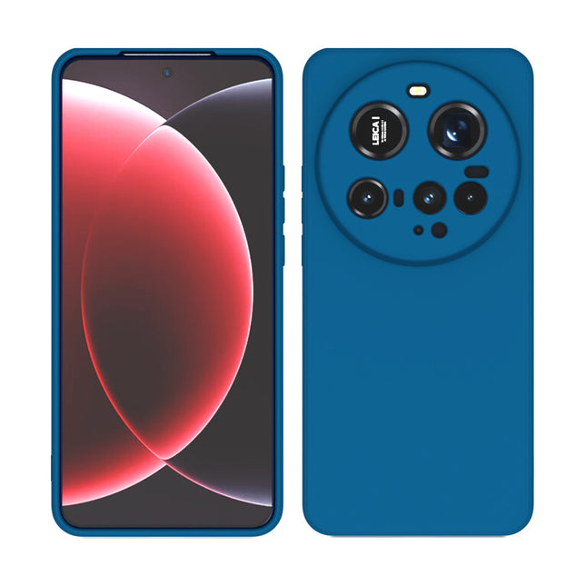 Mobizang Matte Protective Lens Flexible Back Cover for Xiaomi 15 Ultra | Slim Silicone with Soft Lining Shockproof Full Body Bumper Case (Blue)