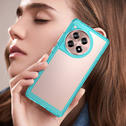 Mobizang Unicorn Acrylic Clear Back Cover For OnePlus 12R | Slim Shockproof [Military Grade Protection] Hybrid Bumper Case (Blue Sides)