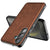 Mobizang Tux Leather Back Cover for Samsung Galaxy S25 Plus | Slim Shockproof Camera Protection Bumper Case (Brown)