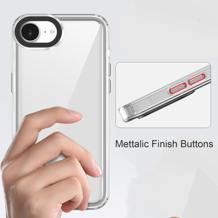Mobizang Warrior Acrylic Clear Back Cover For Apple iPhone 16E | Slim Shockproof [Military Grade Protection] Hybrid Bumper Case (Clear Sides)