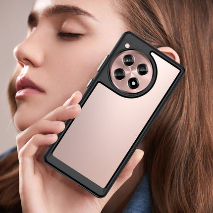 Mobizang Unicorn Acrylic Clear Back Cover For OnePlus 12R | Slim Shockproof [Military Grade Protection] Hybrid Bumper Case (Black Sides)