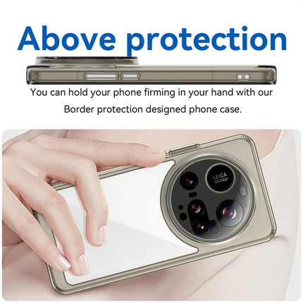 Mobizang Unicorn Acrylic Clear Back Cover For Xiaomi 15 Ultra | Slim Shockproof [Military Grade Protection] Hybrid Bumper Case (Grey Sides)