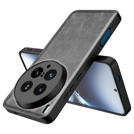 Mobizang Tux Leather Back Cover for Vivo X200 Ultra | Slim Shockproof Camera Protection Bumper Case (Grey)