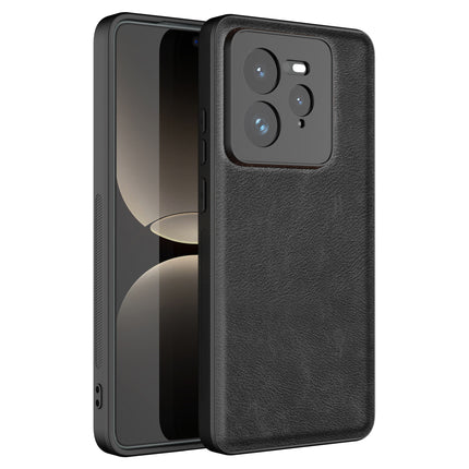 Mobizang Tux Leather Back Cover for Realme GT 7 PRO | Slim Shockproof Camera Protection Bumper Case (Black)