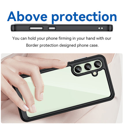 Mobizang Unicorn Acrylic Clear Back Cover For Samsung Galaxy S24 FE | Slim Shockproof [Military Grade Protection] Hybrid Bumper Case (Black Sides)