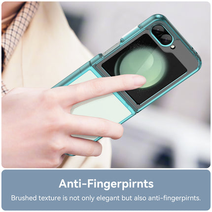 Mobizang Unicorn Acrylic Clear Back Cover For Samsung Galaxy Z Flip 6 | Slim Shockproof [Military Grade Protection] Hybrid Bumper Case (Blue Sides)