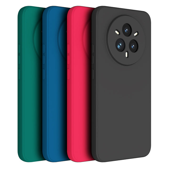 Mobizang Matte Protective Lens Flexible Back Cover for Realme 14 Pro+ (Plus) 5G | Slim Silicone with Soft Lining Shockproof Full Body Bumper Case (Black)
