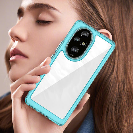 Mobizang Unicorn Acrylic Clear Back Cover For Honor 200 Pro (5G) | Slim Shockproof [Military Grade Protection] Hybrid Bumper Case (Blue Sides)