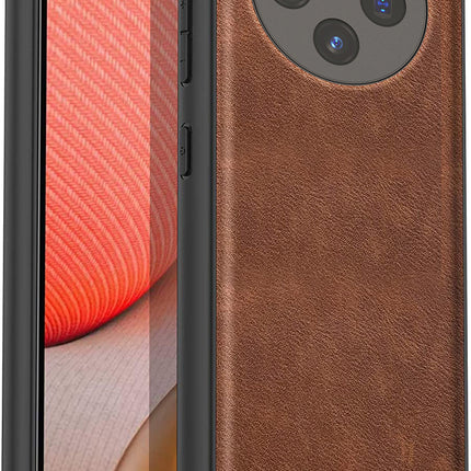 Kapa Tux Leather Back Cover for Vivo X100 (5G) | Slim Shockproof Camera Protection Bumper Case (Brown)