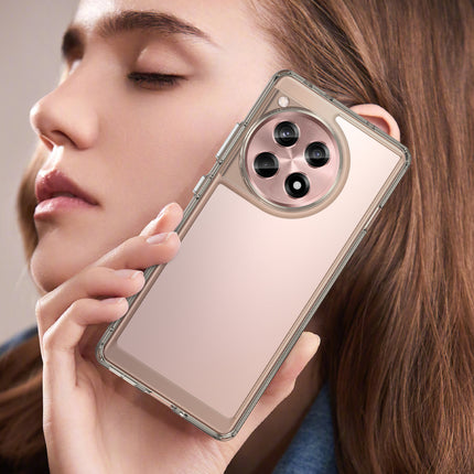 Mobizang Unicorn Acrylic Clear Back Cover For OnePlus 12R | Slim Shockproof [Military Grade Protection] Hybrid Bumper Case (Grey Sides)