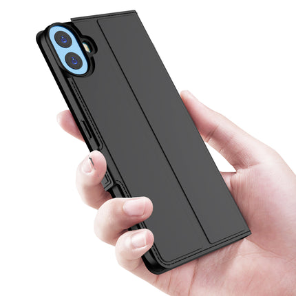 Mobizang Noble Slim Magnetic Leather Flip Case Cover for Nothing CMF Phone 1 | Card Holder Stand Flip Wallet Case (Black)