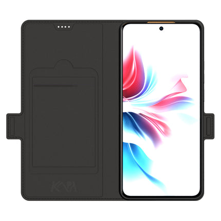 Kapa Noble Slim Magnetic Leather Flip Case Cover for OPPO F25 Pro (5G) | Card Holder Stand Flip Wallet Case (Black)