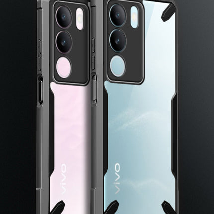 Mobizang Bull Clear Back Cover for Vivo V29 (5G) / Vivo V29 Pro (5G) | [Military Grade Protection] Shock Proof Slim Hybrid Bumper Case (Black)