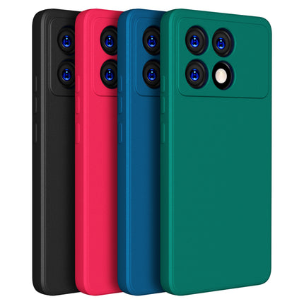 Kapa Matte Protective Lens Flexible Back Cover for Poco X6 PRO | Slim Silicone with Soft Lining Shockproof Full Body Bumper Case (Black)