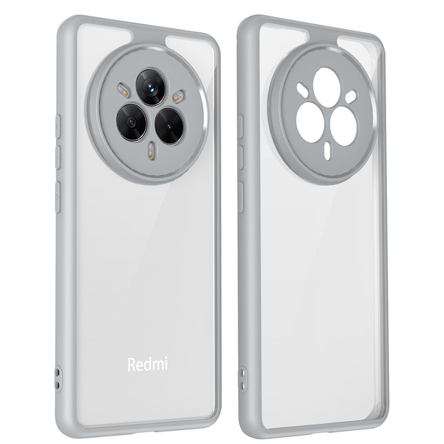Mobizang Hawkeye Clear Back Cover for Realme 14 Pro 5G | Camera Lens Protector Shockproof Slim Clear Case Cover (Grey Sides)