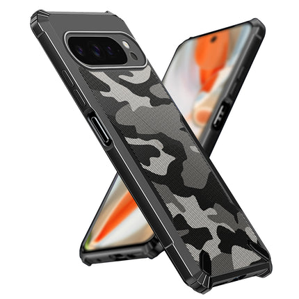 Mobizang Bull Camouflage Back Cover for Google Pixel 9 PRO XL | [Military Grade Protection] Shock Proof Slim Hybrid Bumper Case (Black)