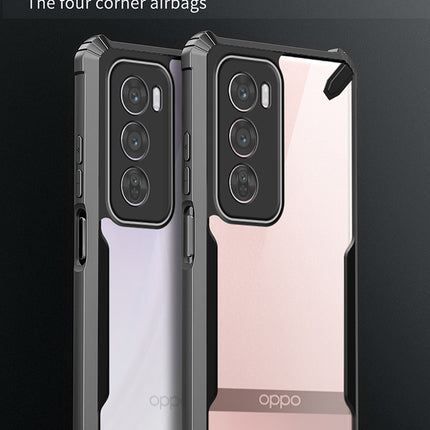 Mobizang Bull Clear Back Cover for Oppo Reno 12 (5G) | [Military Grade Protection] Shock Proof Slim Hybrid Bumper Case (Black)