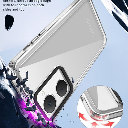 Mobizang Warrior Acrylic Clear Back Cover For Iqoo Z9 Lite | Slim Shockproof [Military Grade Protection] Hybrid Bumper Case (Transparent Sides)