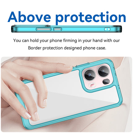Mobizang Unicorn Acrylic Clear Back Cover For Oppo Reno 13 Pro 5G | Slim Shockproof [Military Grade Protection] Hybrid Bumper Case (Blue Sides)