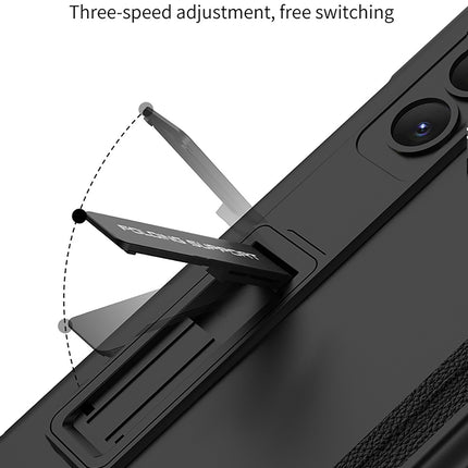Mobizang Magnetic Hinge With Inbuilt Stand Case for Samsung Galaxy Z Fold 5 | Shockproof Stand Hybrid Bumper Back Cover (Black)