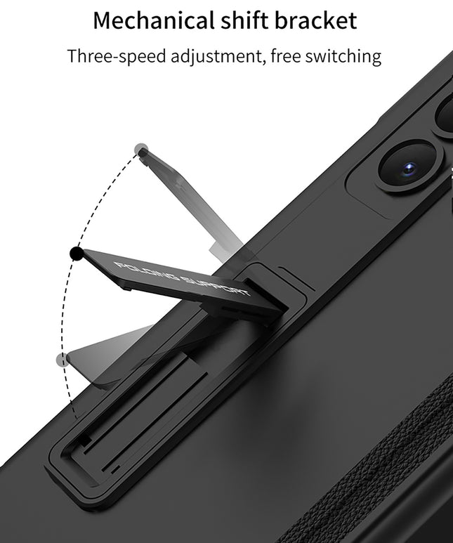 Mobizang Magnetic Hinge With Inbuilt Stand Case for Samsung Galaxy Z Fold 5 | Shockproof Stand Hybrid Bumper Back Cover (Black)