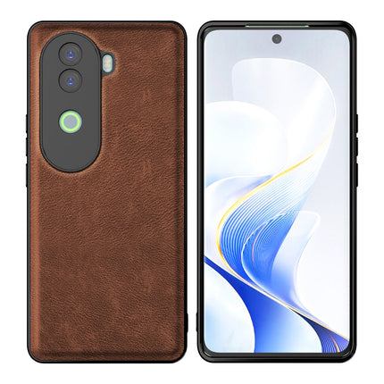 Mobizang Tux Leather Back Cover for Vivo V40E / iQOO Z9S | Slim Shockproof Camera Protection Bumper Case (Brown)