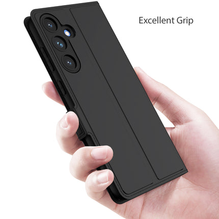 Mobizang Noble Slim Magnetic Leather Flip Case Cover for Samsung Galaxy S25 Plus | Card Holder Stand Flip Wallet Case (Black)