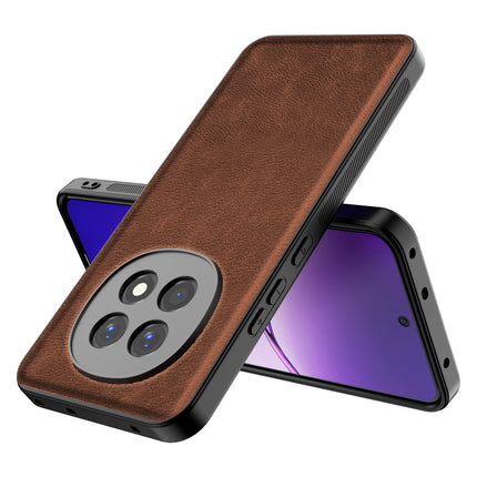 Mobizang Tux Leather Back Cover for Oppo F29 5G | Slim Shockproof Camera Protection Bumper Case (Brown)