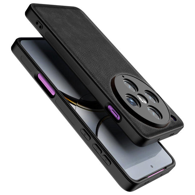 Mobizang Tux Leather Back Cover for Oppo Find X8 Pro | Slim Shockproof Camera Protection Bumper Case (Black)