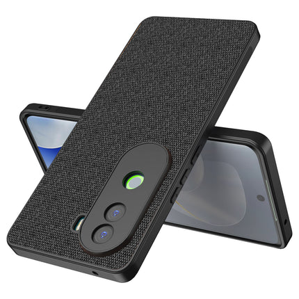 Mobizang Soft Full Fabric Protective Back Case Cover for Vivo V40E / iQOO Z9S | Shockproof Slim Hard Anti Slip Back Case (Black)