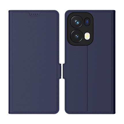 Mobizang Noble Slim Magnetic Leather Flip Case Cover for Oppo Reno 13 Pro | Card Holder Stand Flip Wallet Case (Blue)