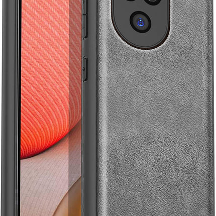 Mobizang Tux Leather Back Cover for Honor 200 Pro (5G) | Slim Shockproof Camera Protection Bumper Case (Grey)