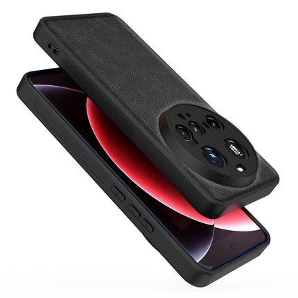 Mobizang Tux Leather Back Cover for Xiaomi 15 Ultra | Slim Shockproof Camera Protection Bumper Case (Black)