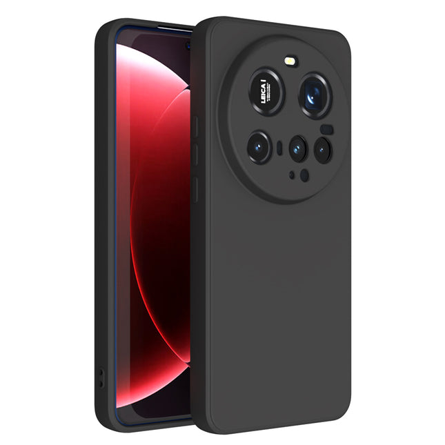 Mobizang Matte Protective Lens Flexible Back Cover for Xiaomi 15 Ultra | Slim Silicone with Soft Lining Shockproof Full Body Bumper Case (Black)