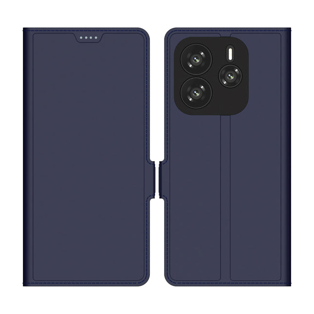 Mobizang Noble Slim Magnetic Leather Flip Case Cover for Redmi Note 14 (5G) | Card Holder Stand Flip Wallet Case (Blue)